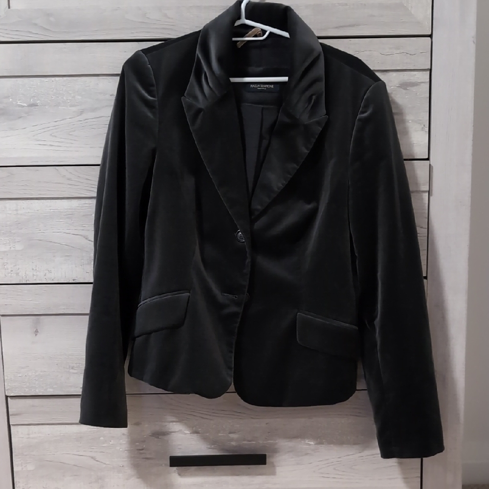 Piazza Sempione Black Velvet Blazer